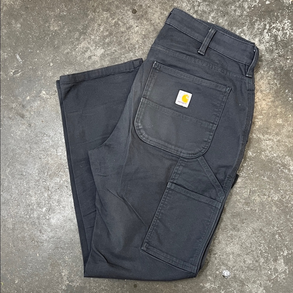 Carhartt Womens The Essential Canvas Pant Dark Gray - Picture 8 of 9
